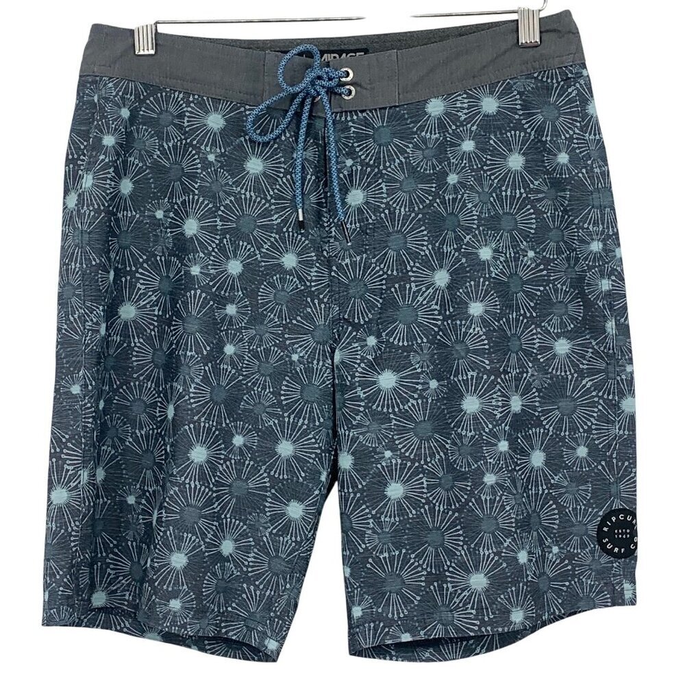 Rip Curl Mens Mirage Boardshorts Size 31 Blue Floral Surf Swim Shorts EUC